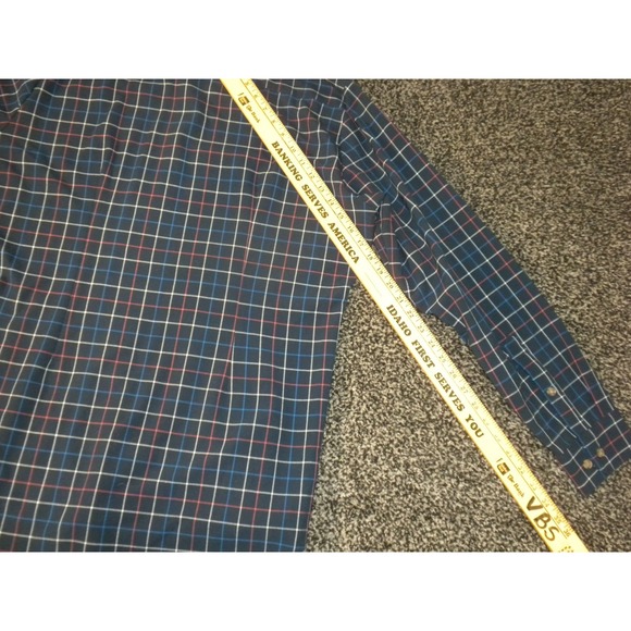 Mizzen + Main Leeward Shirt Mens XL Blue Plaid Trim Fit Button Down Long Sleeve - Picture 13 of 13